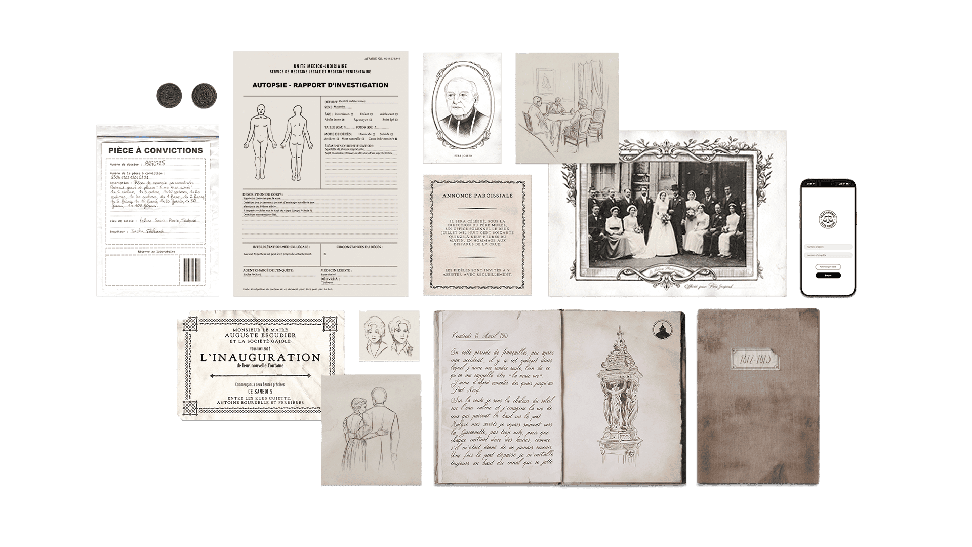 City game “Les Disparus de 1875” - direction artistique et design par Babirosky