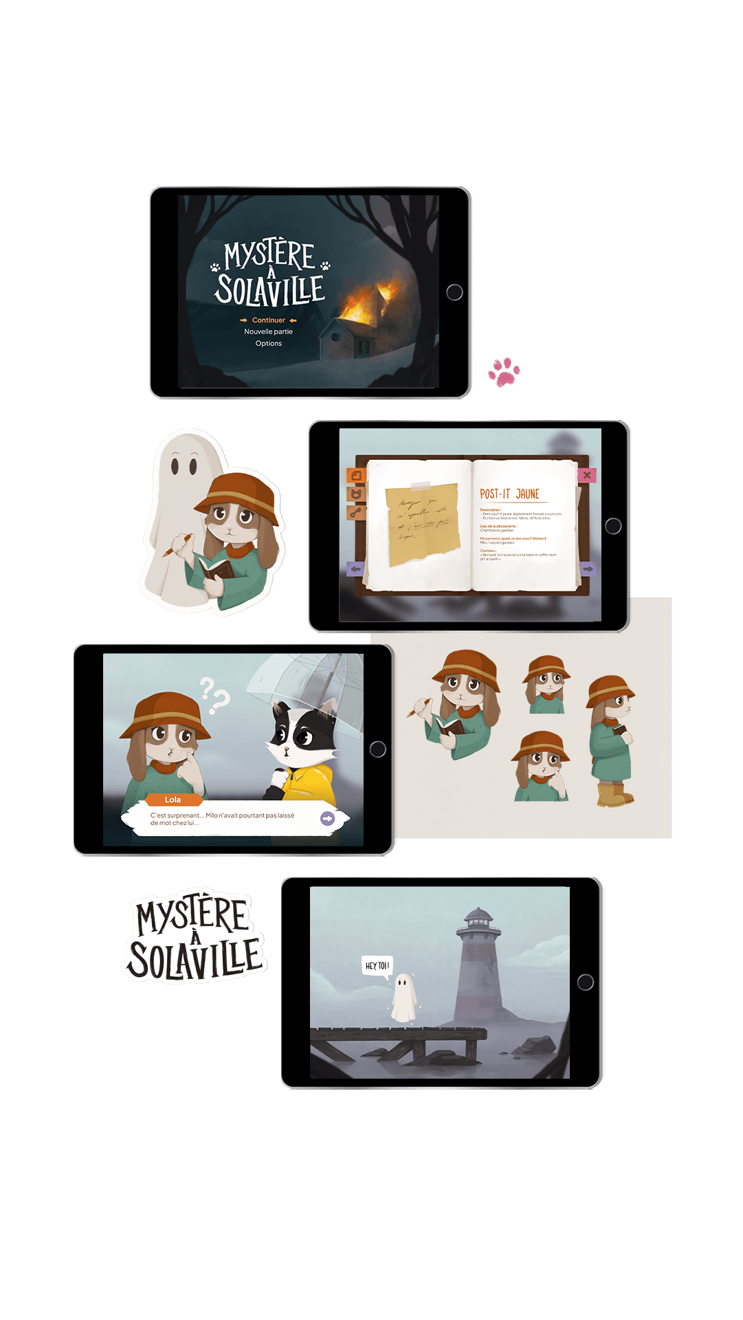 Visuels pour jeu sur tablette – direction artistique et graphisme par Babirosky